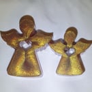 Large & Small Golden Angel Christmas Decorations