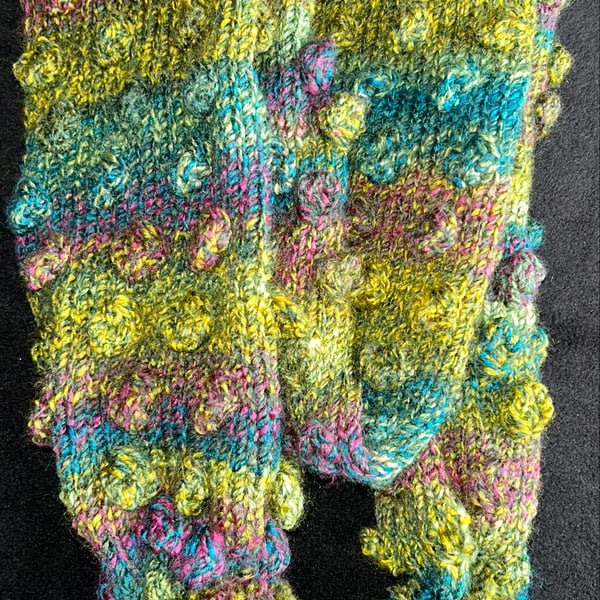 Hand Knitted Bobble Scarf