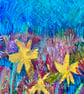 Spring Garden Daffodils, original painting - Image 5