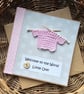 Duck Egg Blue New Baby Card with Small Knitted Jumper Size 5" x 5" - Image 6