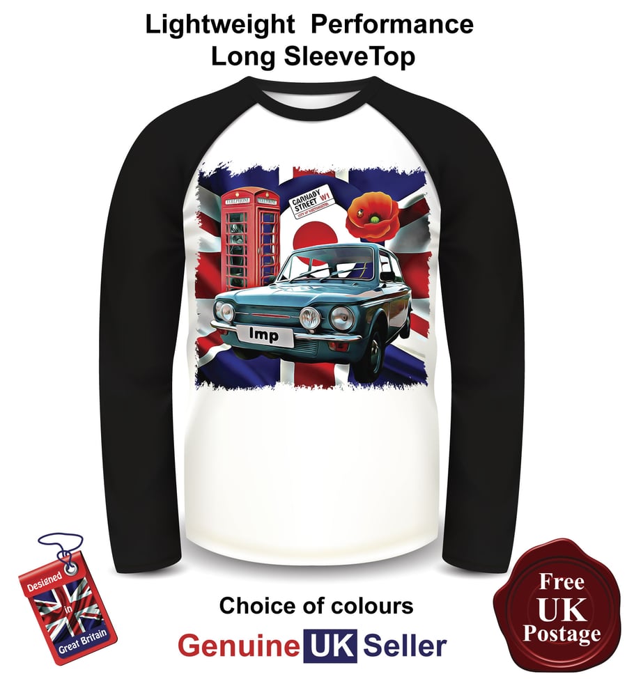 Hillman Imp, Blue Hillman Imp Top, Hillman Imp Long Sleeve Mens T Shirt