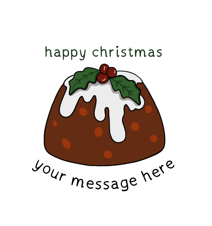 Personalised Christmas Pudding Card