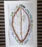 A Single Wire Leaf. Copper Gold Silver with Green Tones and White Artwork. - Image 9