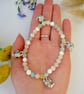 'Tea Time' whimsical teapot charm and pastel gemstone bead bracelet