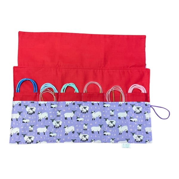 fixed Circular knitting needle case with sheepsock needles roll, needle wallet,