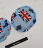Hand warmers, heat pads rice filled in blue Queens fabric.   - Image 4