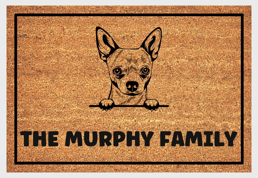 Chihuahua Door Mat - Personalised Chihuahua Welcome Mat - 3 Sizes