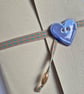 Cream Leather Journal with ceramic heart and lined pages, Summer Seconds - Image 3