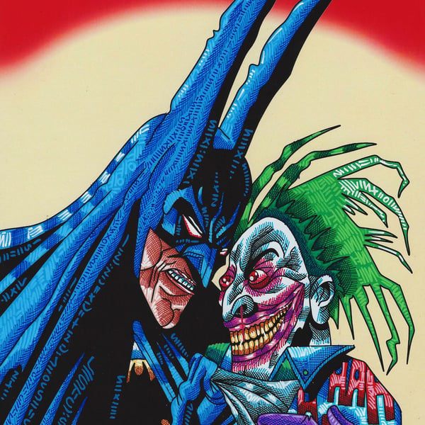 BATMAN AND JOKER COMIC FAN ART INKS