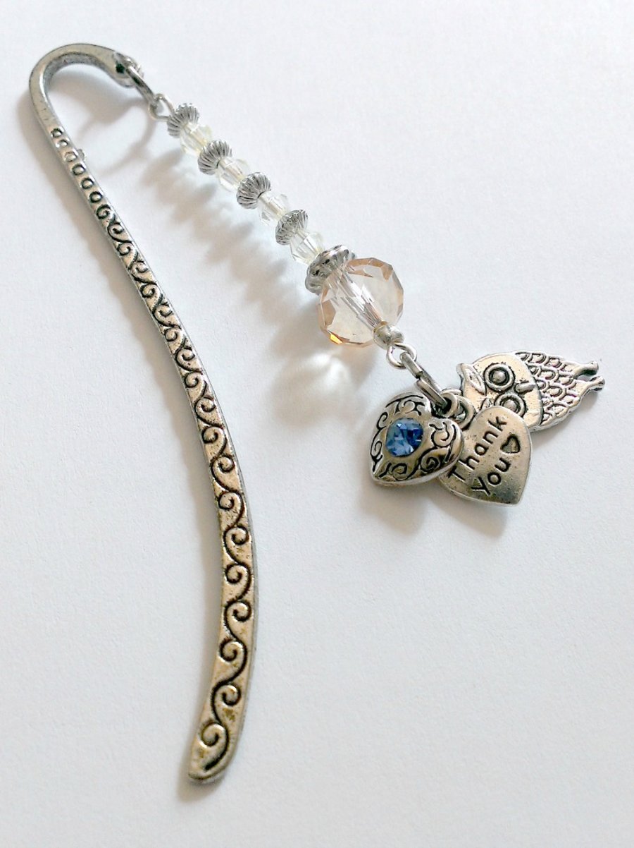 SALE Thank You Owl & Heart Bookmark