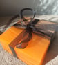 Wonky Walnut Coaster set of 4 orange resin and walnut wood