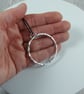 Large Silver Circle Necklace on Black Cotton Cord - Image 4