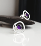 Sterling Silver Swirl Amethyst earrings, Handmade Urban WEDDING