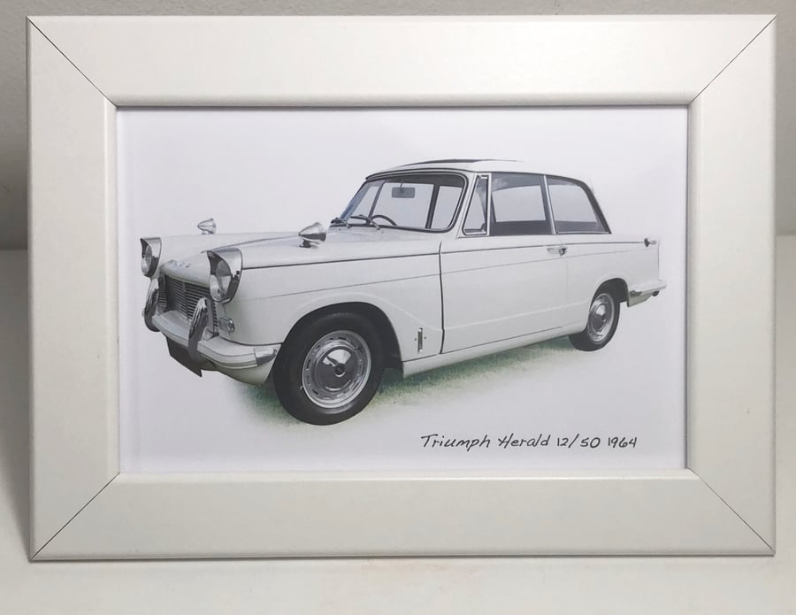 Triumph Herald 12-50 1964 - 4x6" Photograph in a Black or White frame