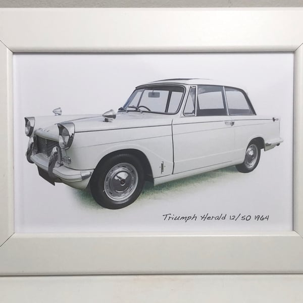 Triumph Herald 12-50 1964 - 4x6" Photograph in a Black or White frame