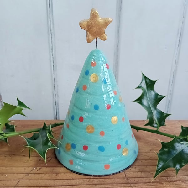 Small Turquoise Christmas Tree ornament