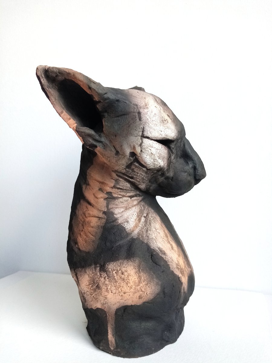 Contemporary cat sculpture 