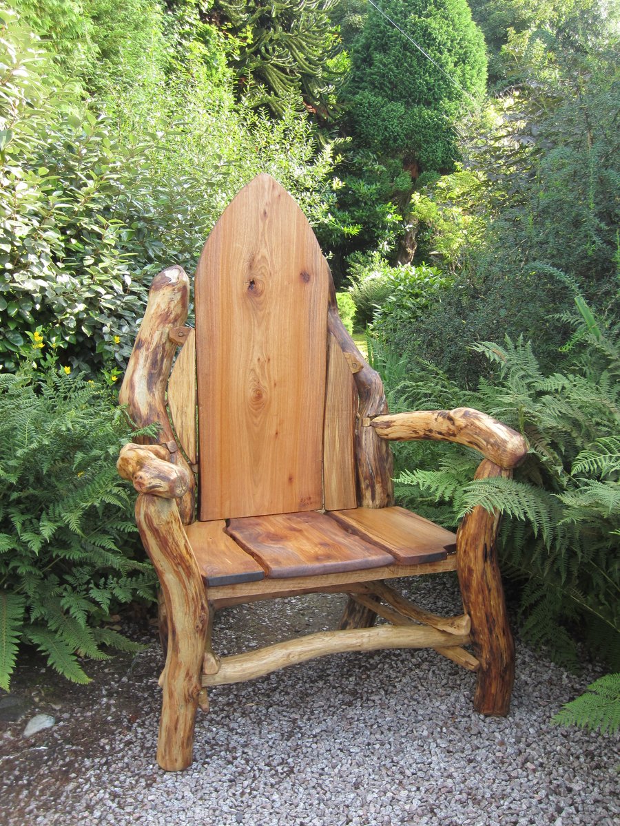 Storytelling chair. Reading chair, Garden oak Chair. 