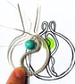 Turquoise beaded wire wrapped circular pendant - Image 4