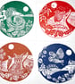 Robin Winter Scene- Handprinted  - Image 3