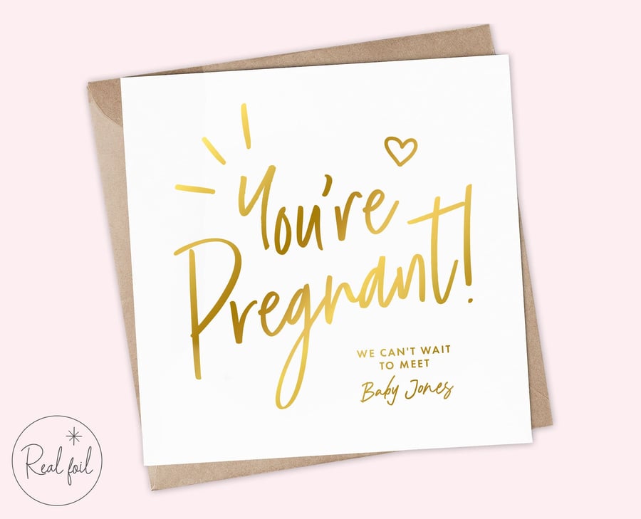 Your're Pregnant! Card, Pregnancy Card, Baby Shower Card, Mummy-To-Be Card, Expe