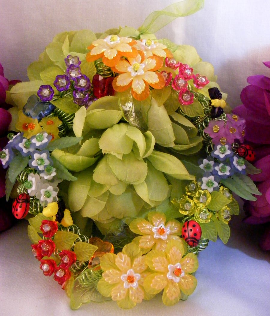 Handmade Spring Flower Wreath.