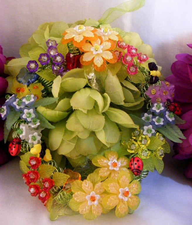 Handmade Spring Flower Wreath.