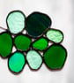 Stained Glass Green Cluster, Abstract Suncatcher - Image 1