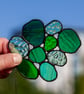 Stained Glass Green Cluster, Abstract Suncatcher - Image 3