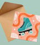 Roller Skate Birthday Card: Vintage-Inspired Greetings Card