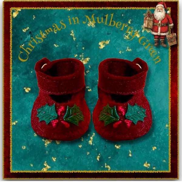 Burgundy Holly Berry Shoes