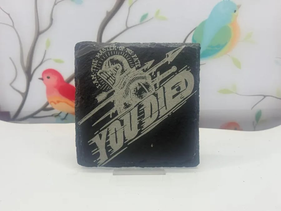 Dark Souls You Died Laser Etched Coaster