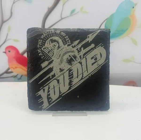 Dark Souls You Died Laser Etched Coaster