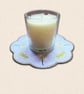 Daisy Candle Mat - Embroidered April Birth Flower Decor - Image 1