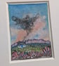 Murmuration Cottage - Original miniature. A5 Mounted - Image 6