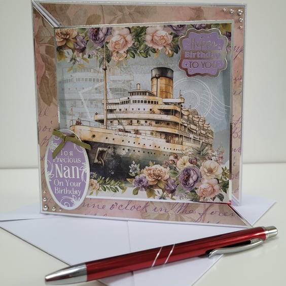 Nan Birthday Card - To A Precious Nan Handmade Luxury Card