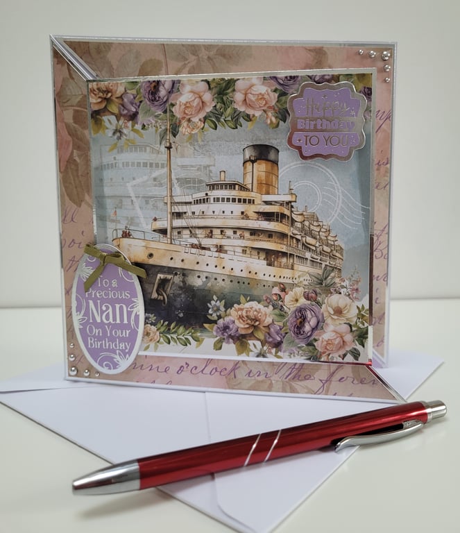 Nan Birthday Card - To A Precious Nan Handmade Luxury Card
