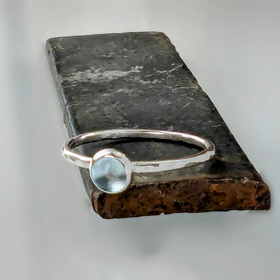 Folksy Exclusive Price HANDMADE Recycled Sterling Silver Sky Blue Topaz Ring