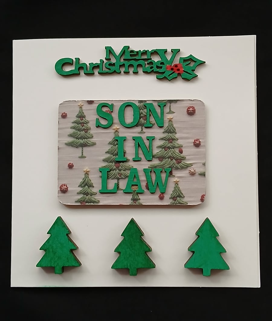 Handmade, son-in-law Christmas card 
