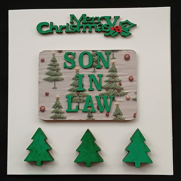 Handmade, son-in-law Christmas card 