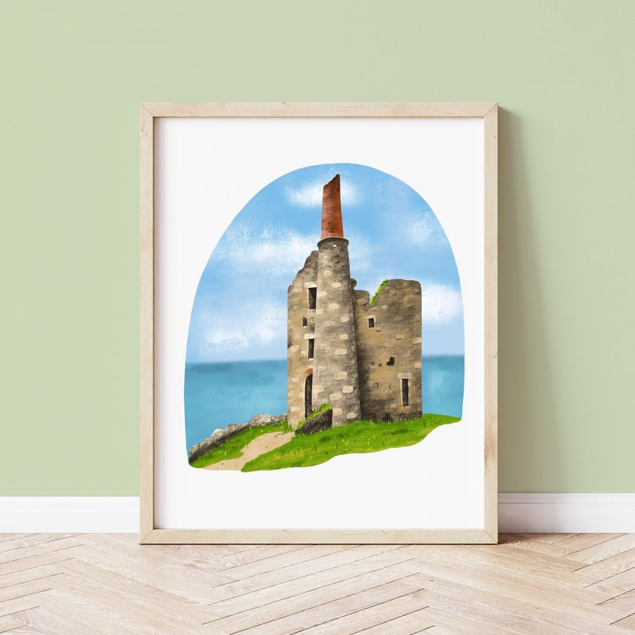 Cornish Tin Mine Art Print, Cornwall Art Prints