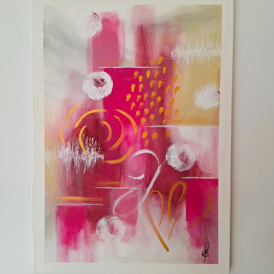 Original Acrylic Painting - Abstract Art– Ready to Hang- "Here come the girls!" 