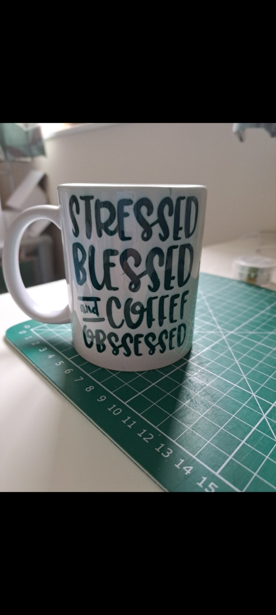 Stressed and blessed mug