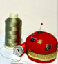 Festive robin fabric pattern weight and pin cushion - Image 4