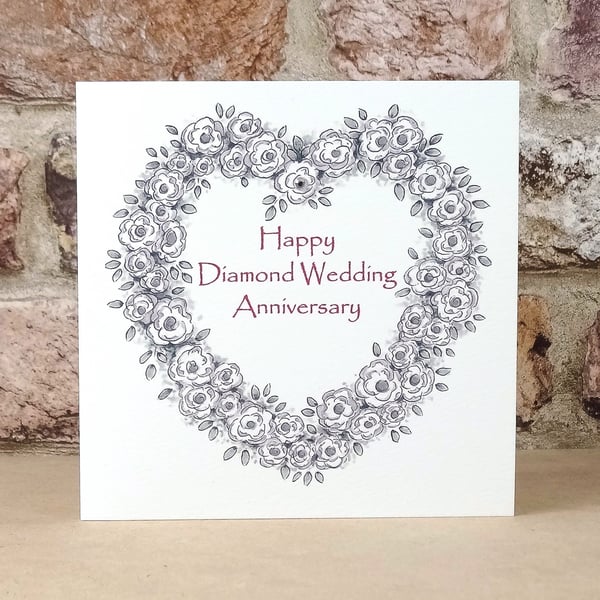 Diamond Anniversary Card Heart