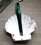 Purple iris, handpainted shell wall art.   - Image 5