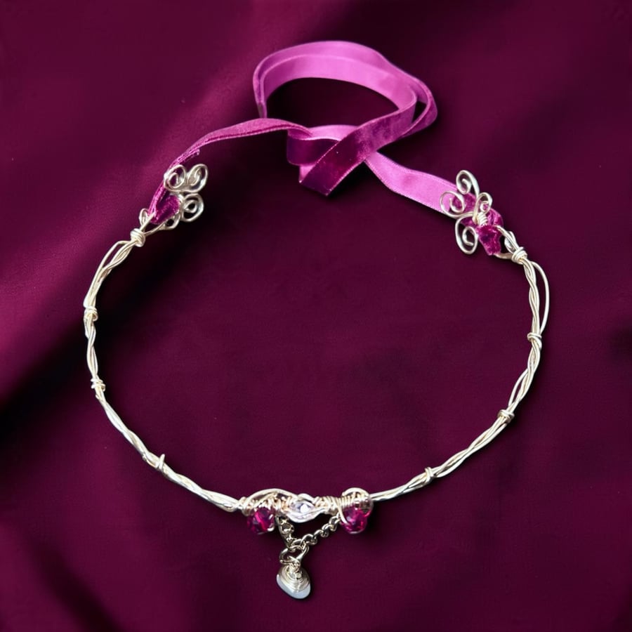 Statement Gold Plated Rose Quartz Choker Necklace 