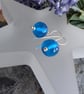 Handmade Aqua Globe Lampwork Earrings
