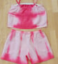 Playsuit beach ware lounge suit pink tie dye camisole top shorts set size 12 - Image 2