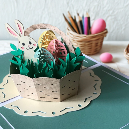 Pop up Easter Bunny Basket Card